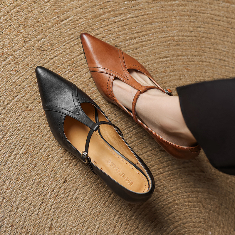 Korean Style T-buckle Strap Stiletto Heel Shoes For Four Seasons foto 4