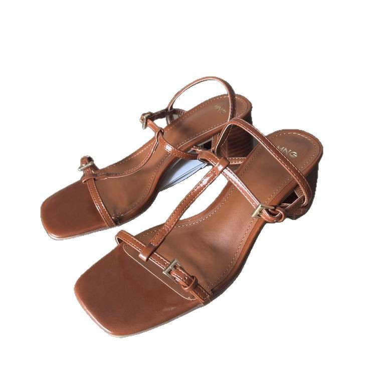 Casual High-heeled Open-toe Sandals Women's Shoes Square Toe foto 5