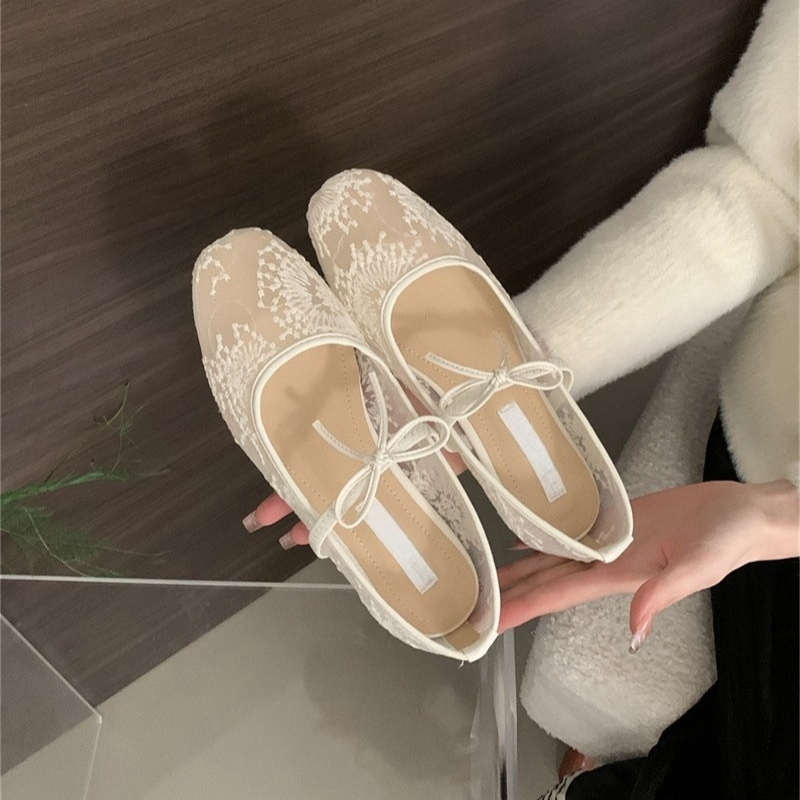 Flat Lace Mesh Breathable Mary Jane Evening Shoes foto 5