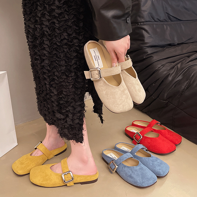 Women's Flat Beautiful Closed Toe Half Slippers foto 5