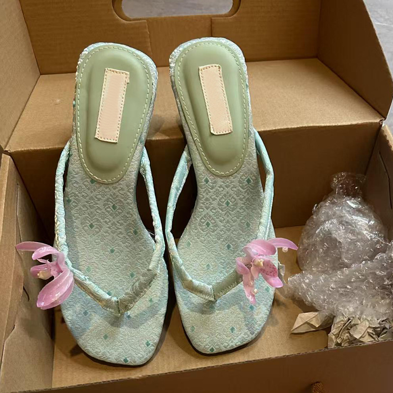 Fashion Personality Flower Flip-flops Female foto 3