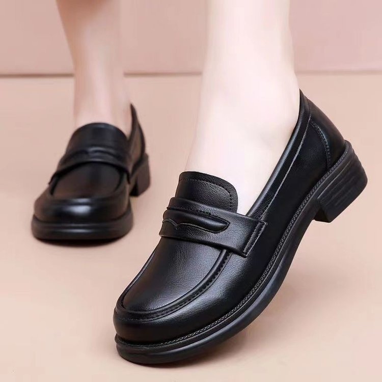 Soft-soled Non-slip Flat Soft-leather Loafersslip-on Style foto 5