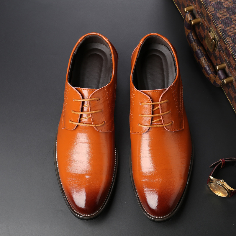 Formal Plus Size Business Men's With Lace Up Leather Shoes foto 5