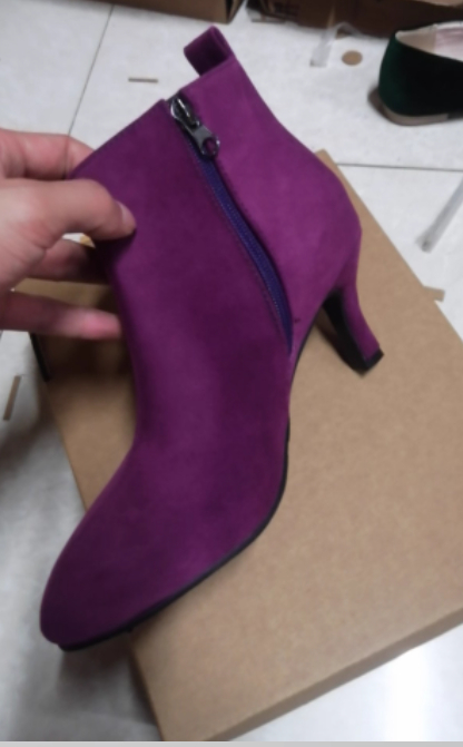 Brown Women's Boots, Upper Material Suede foto 4