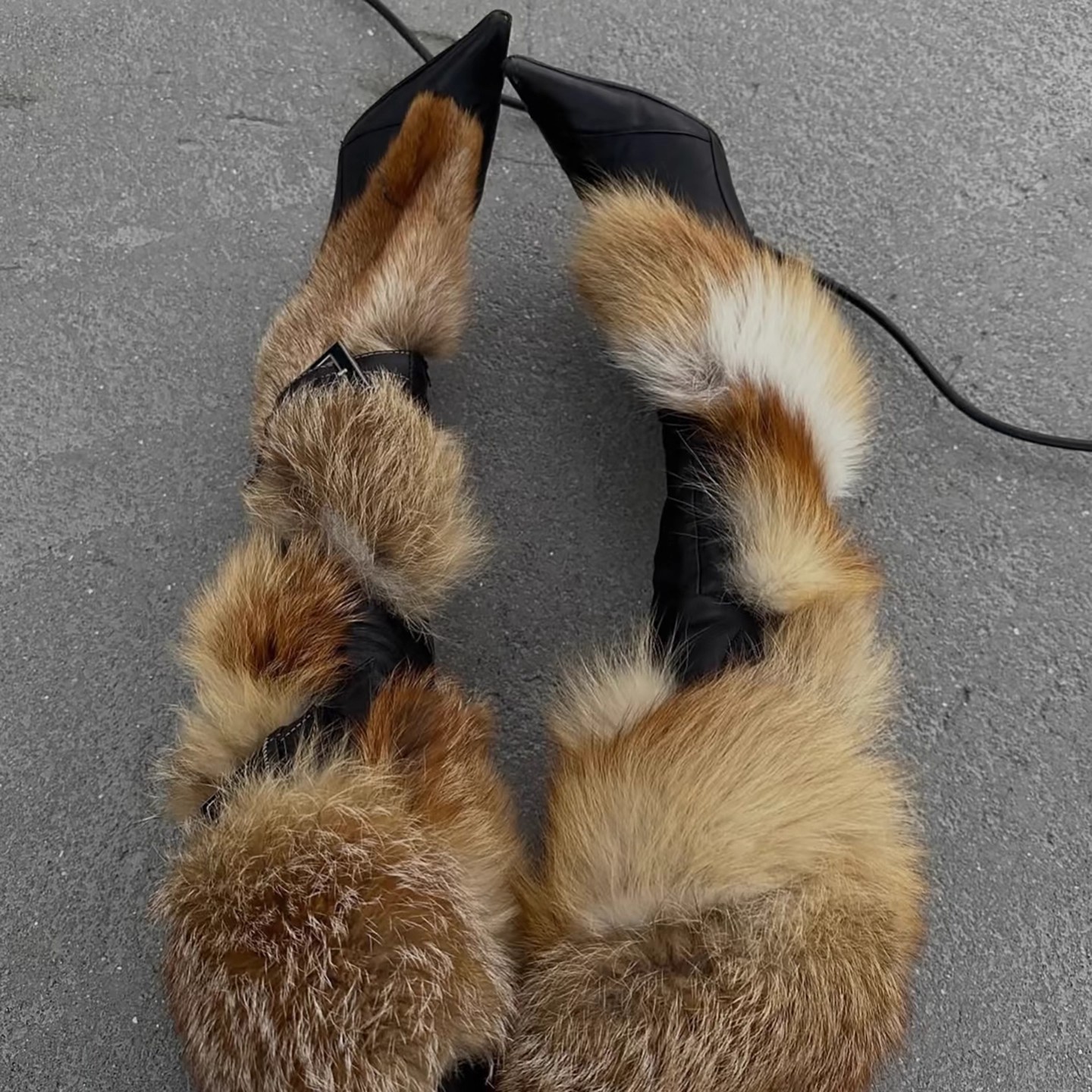 Trendy Y2K-style Fluffy Stiletto Thigh-high Boots foto 5