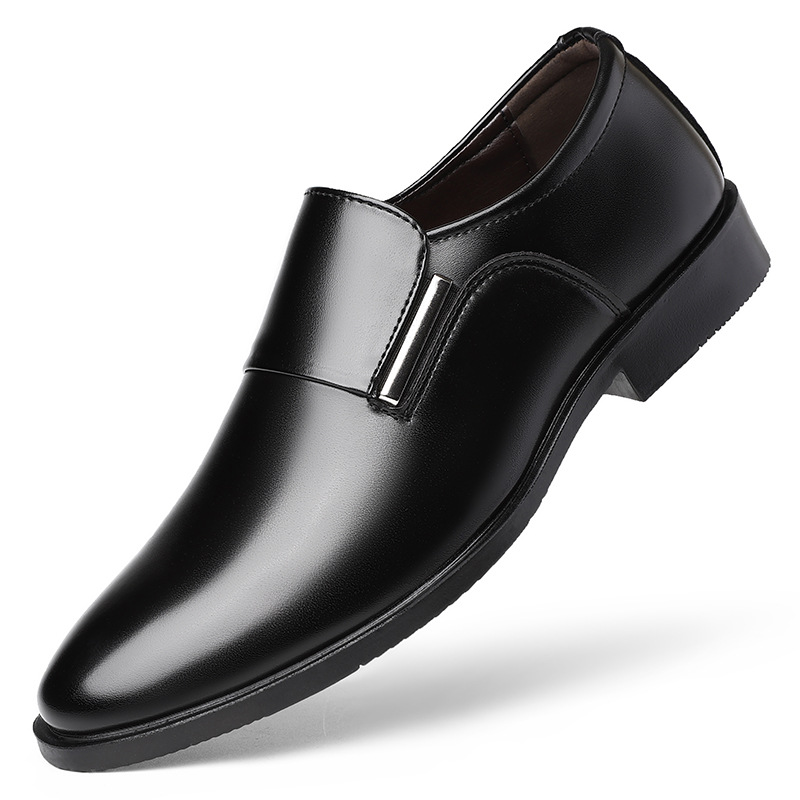 Men's Pointed-toe Slip-on Business Formal Wear Leather Shoes foto 3
