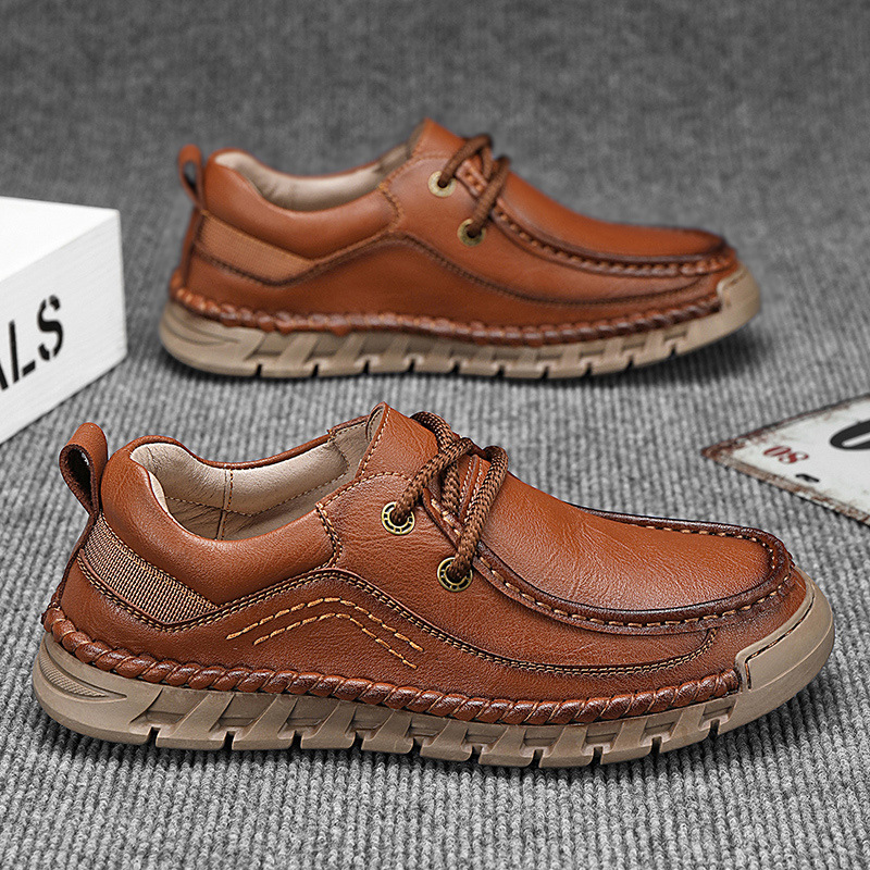 Hand-stitched Business Leather Shoes Outdoor Leisure foto 2