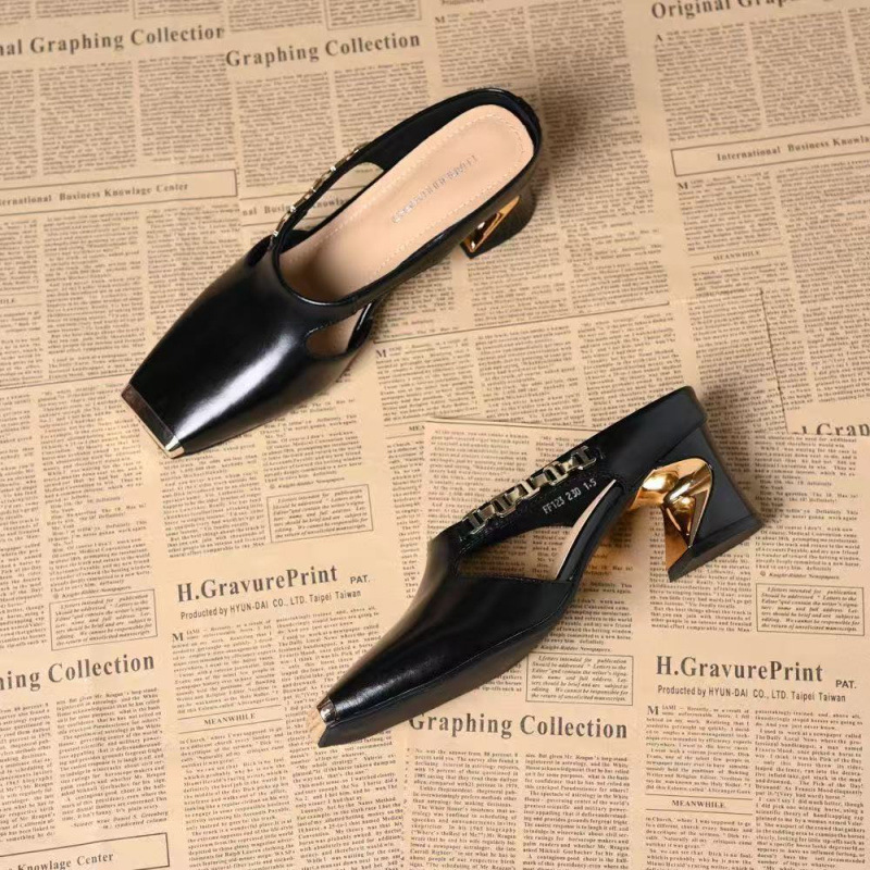 Metal Tilta French Retro Summer Square Toe Sandals foto 3
