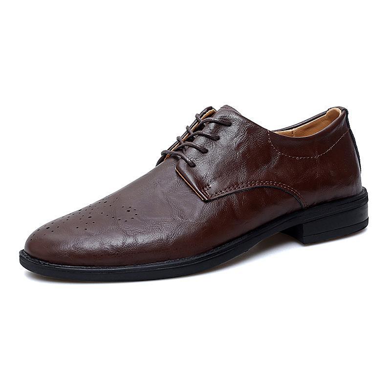 Men's Korean-style Trendy British-style Pointed Leather Shoes foto 4
