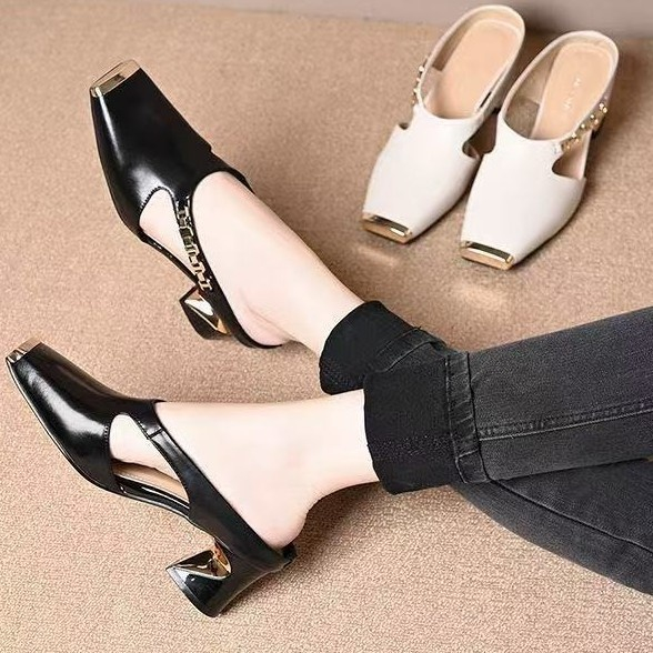 Metal Tilta French Retro Summer Square Toe Sandals foto 5