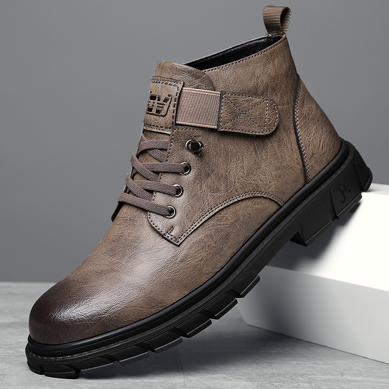 Mens Fleece-lined Insulated Non-slip High-top Cotton Shoes foto 5