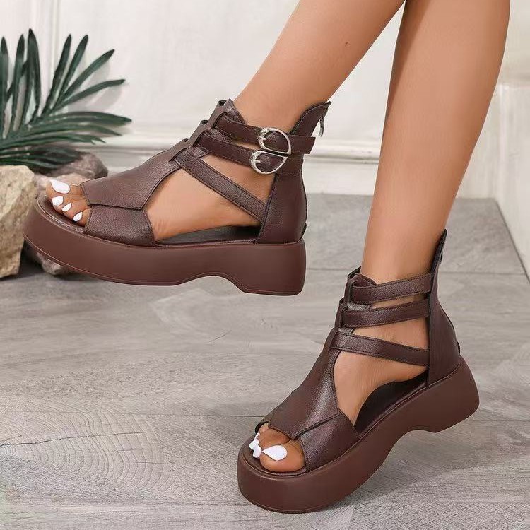 Roman Sandals Sandals Spring And Summer Flat Heel Muffin Women foto 2