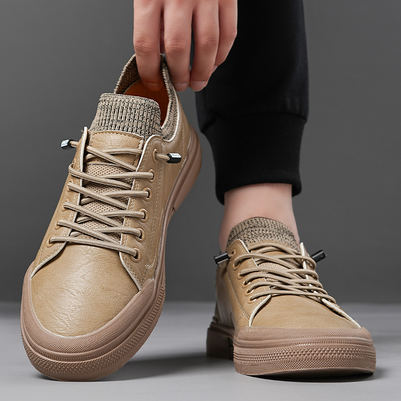 Men's Casual Leather Soft Sole Breathable Bean Shoes foto 2