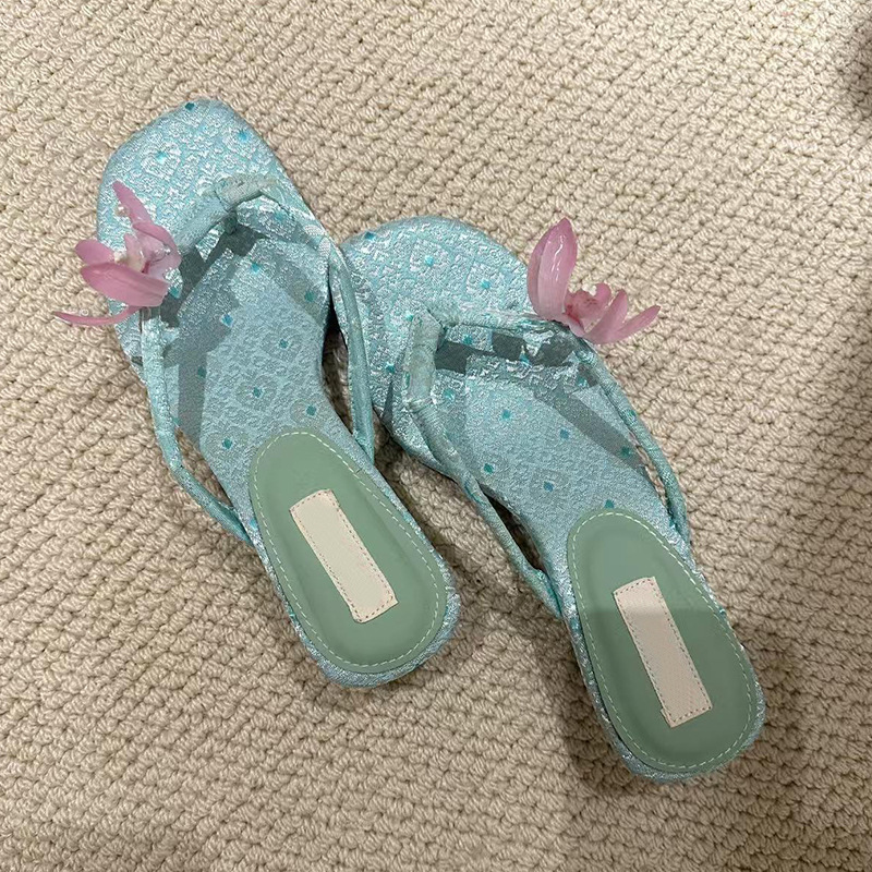 Fashion Personality Flower Flip-flops Female foto 5