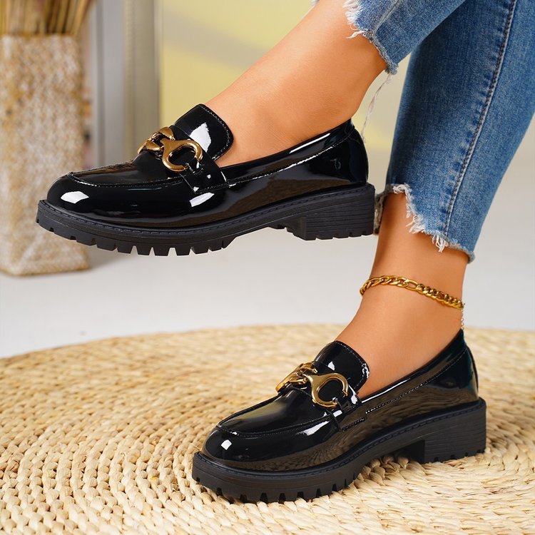 Chunky Heel Round Toe Pumps Women's Shoes Thick Sole foto 5