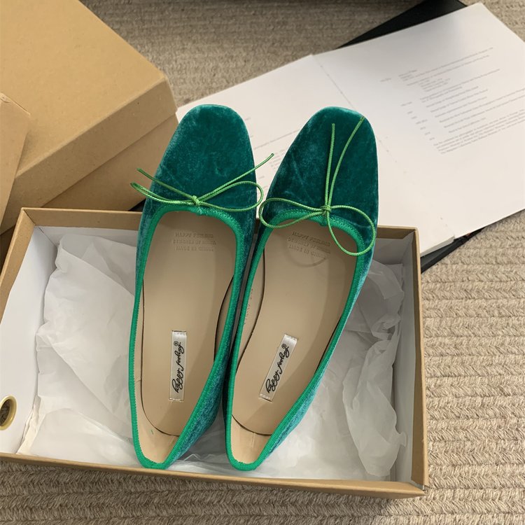 Women's Bow Solid Color French Flat Low-cut Shoes foto 4