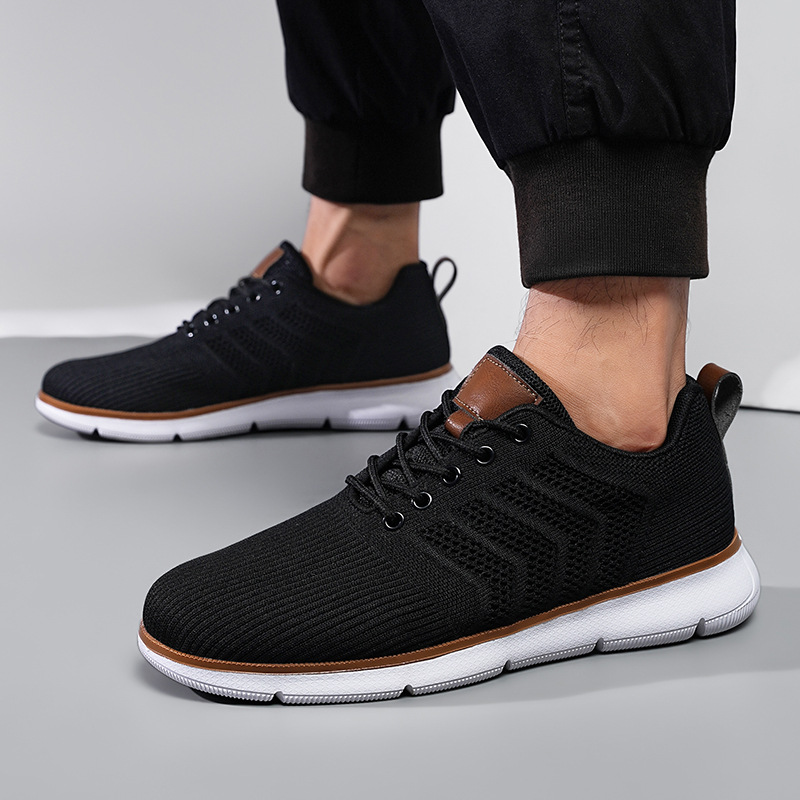 Fashion Lace-up Mesh Sneakers Casual Flying Woven Walking Sports Shoes For Men foto 5