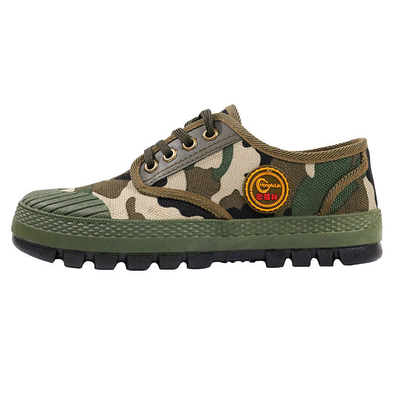 Men's Spring Breathable Outdoor Work Non-slip Wear-resistant Low-top Camouflage Training Shoes foto 3
