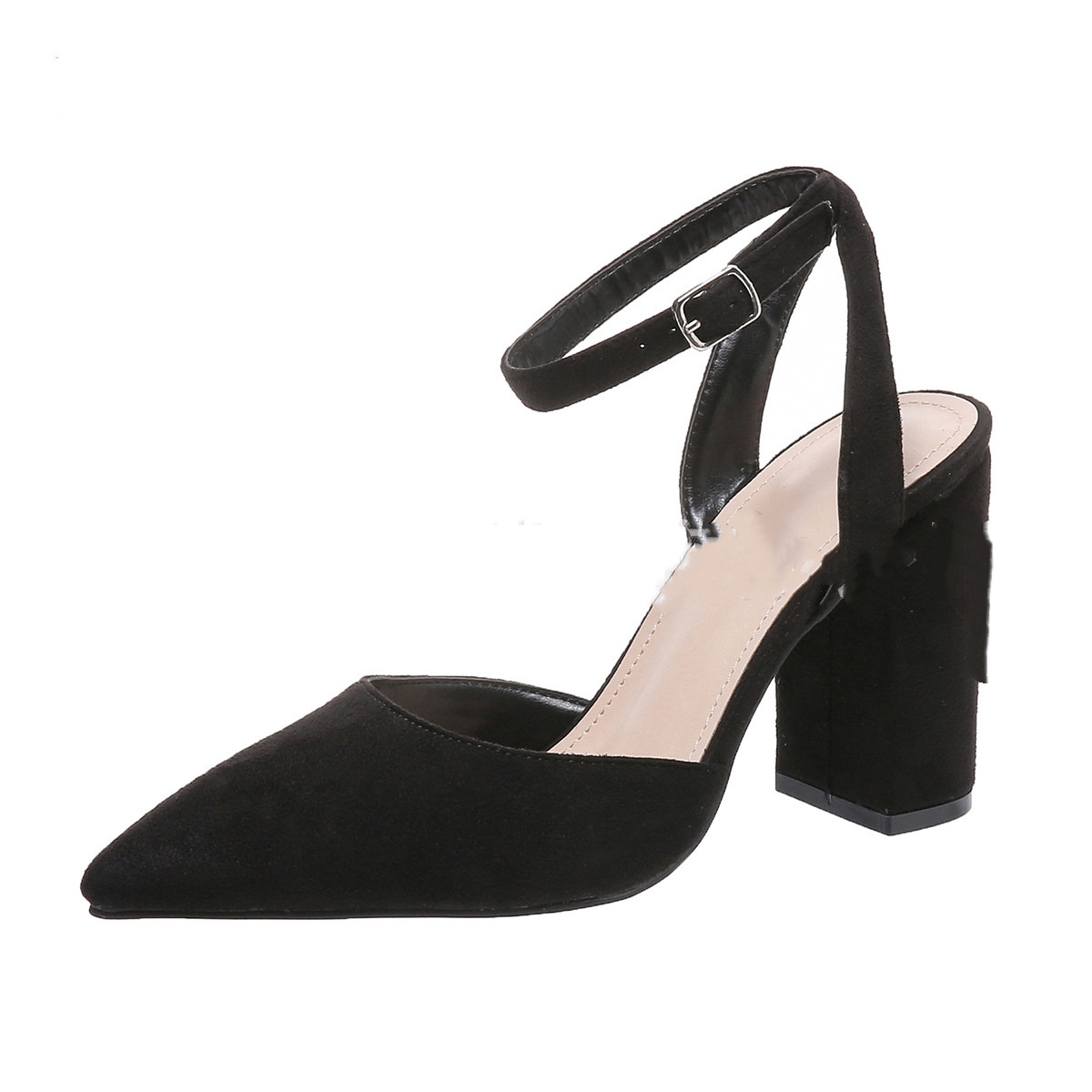 Women's Large Size Hollow Pointed Chunky Heel High Heels foto 3
