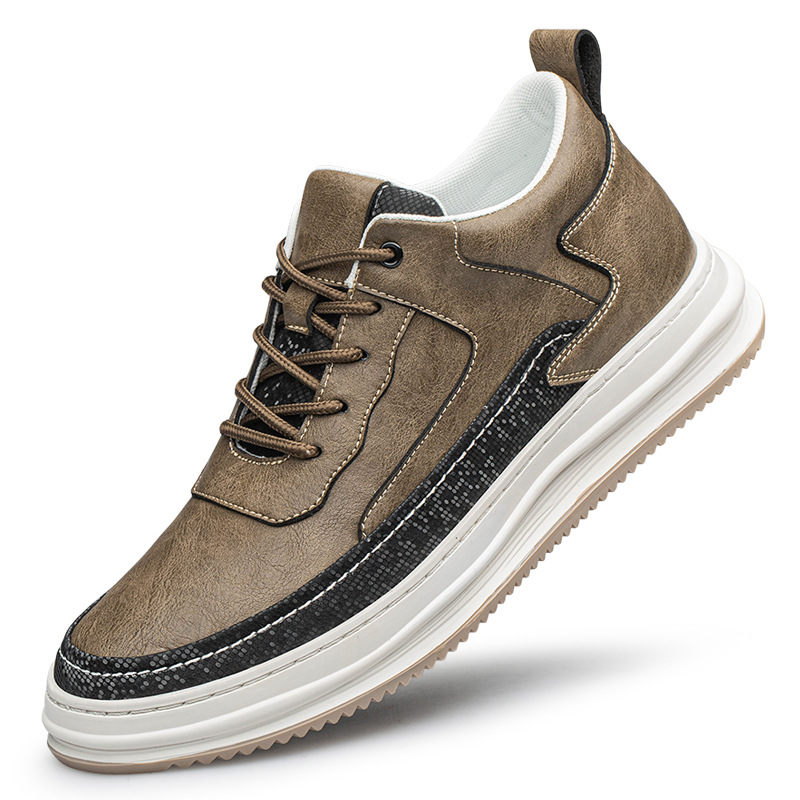 Men's Invisible Height Increasing Two-layer Leather Trendy Casual Shoes foto 4