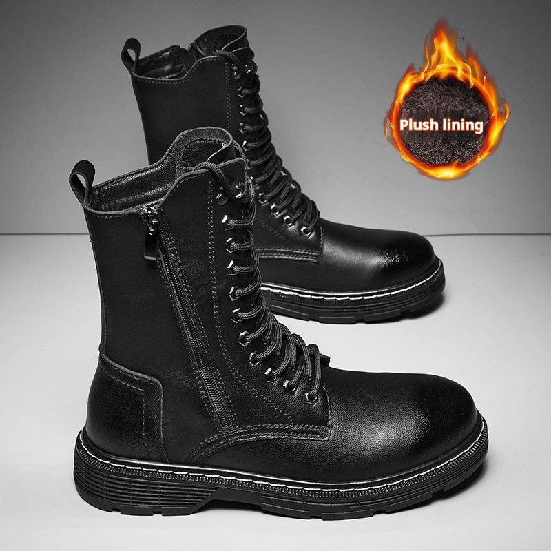 Autumn And Winter Plus Size Men's Long High-top Martin Boots