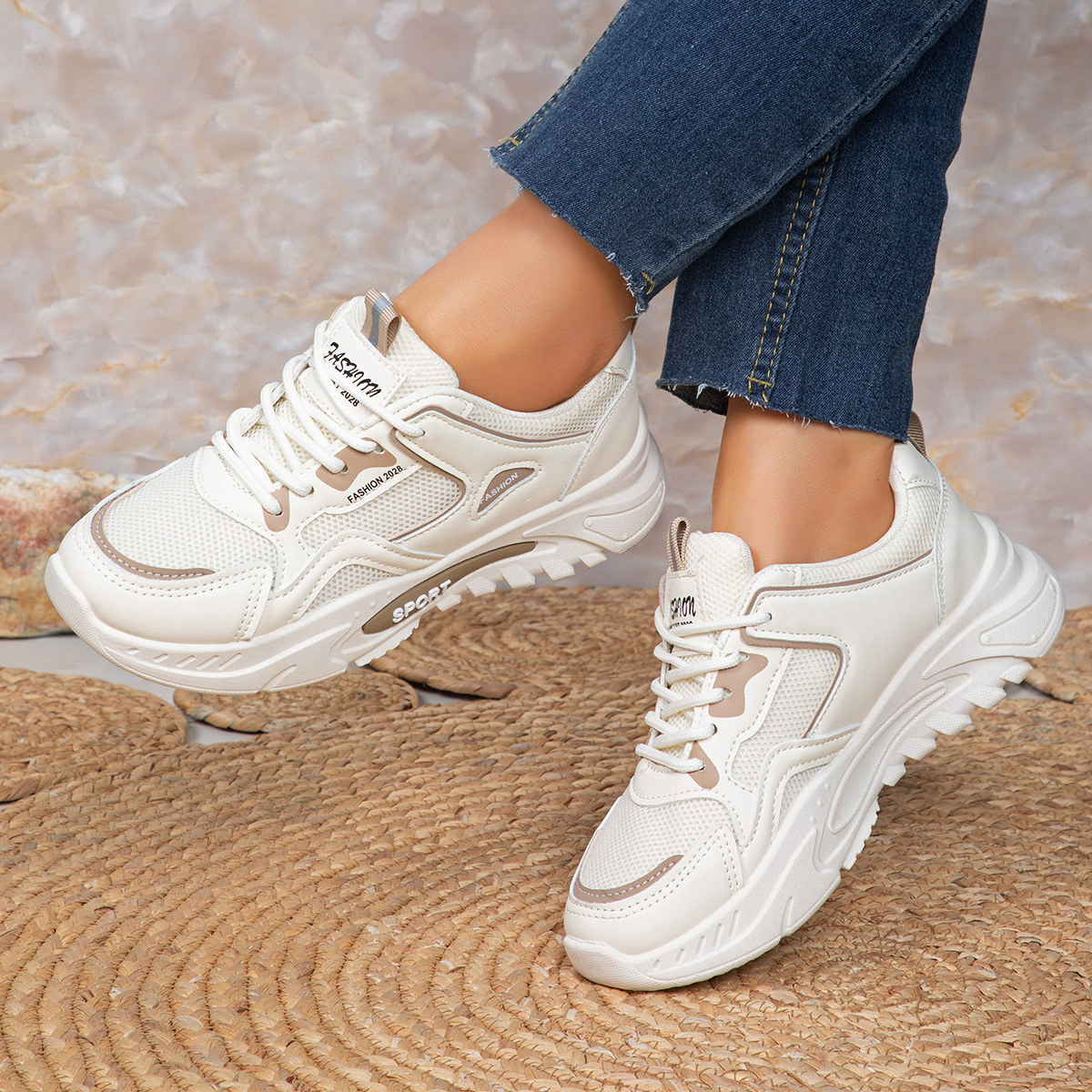 Versatile Casual Platform Mesh Elevator Breathable Sneaker foto 4