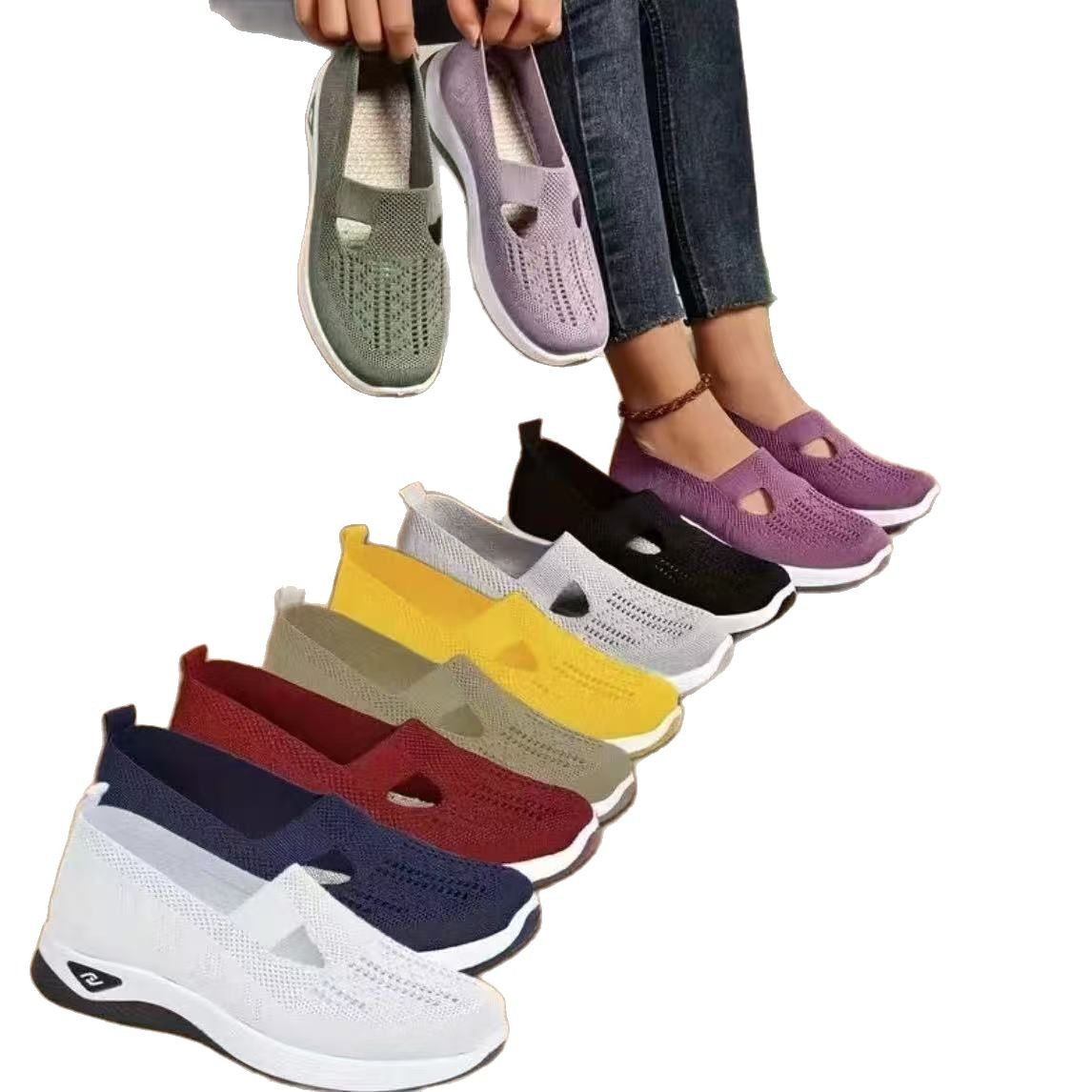 Middle-aged And Elderly Mom Shoes Soft Bottom Casual Mesh Shoes foto 5