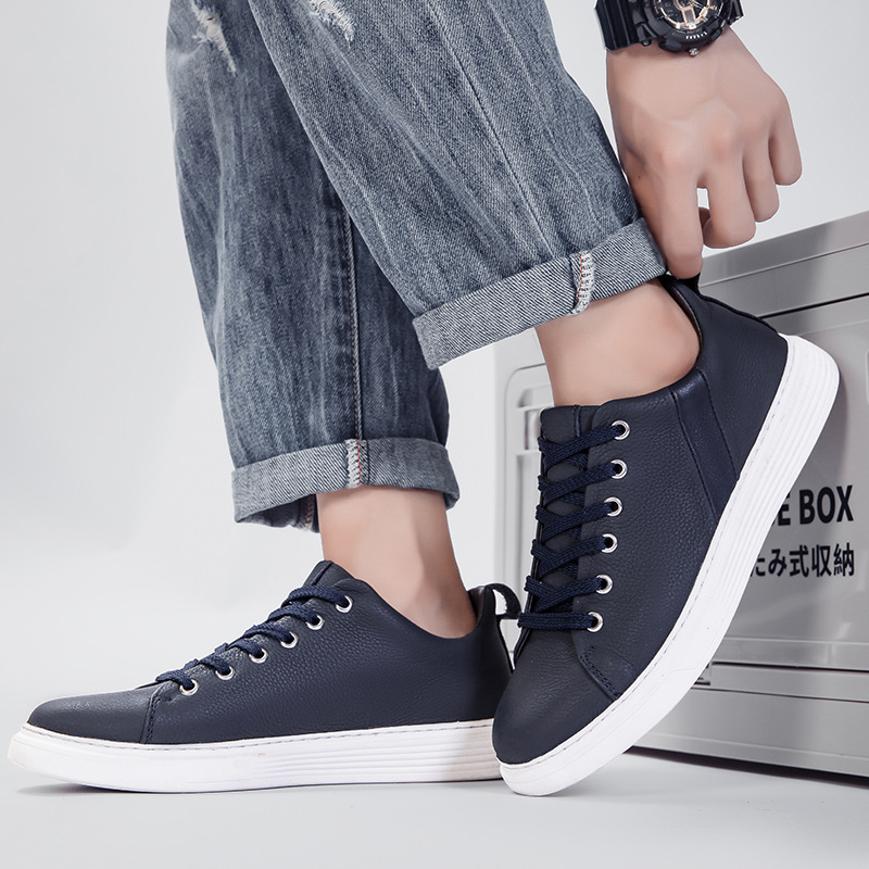 Spring Low-cut Genuine Leather Top Layer Cowhide Flat Retro Sneaker foto 3