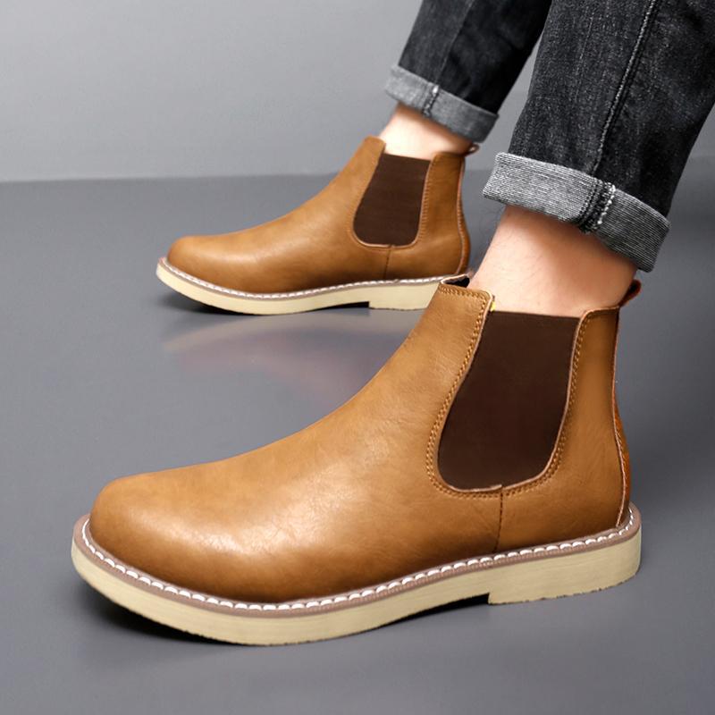 Boots Men's British Style High-top Shoes Martin Boots Retro Middle Top Boots foto 4