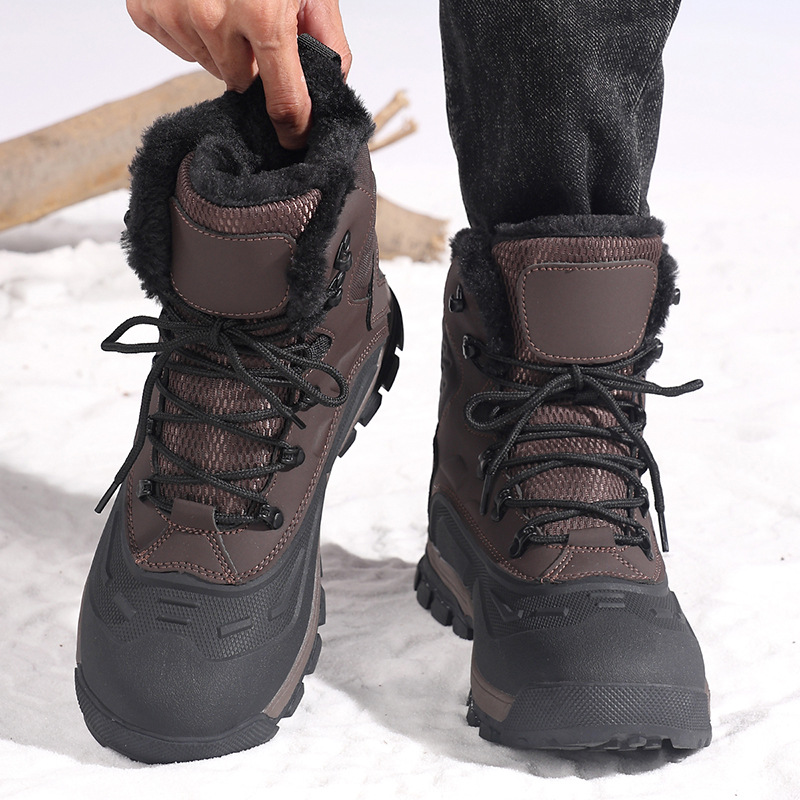 Fleece-lined Warm Plus Size High-top Men's Boots foto 3