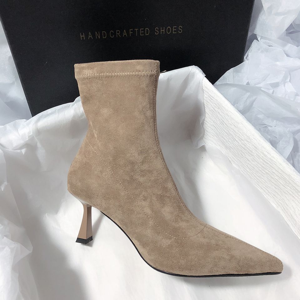 New High-heel Fashion Versatile Pointed Toe Slim Heel Simple Commuting Ankle Boots For Women foto 5