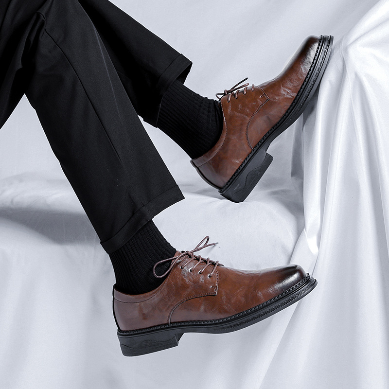 Men's Leather Shoes Business Formal Wear Soft Bottom foto 3