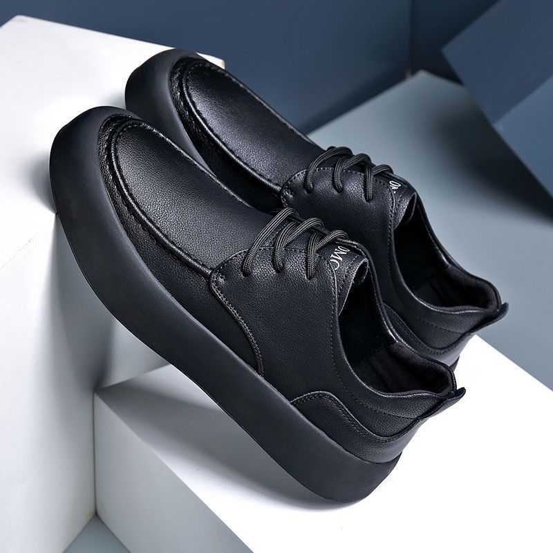 Casual Shoes Fashion Lace-up Shoes Lightweight Platform Leather Breathable Leather Shoes foto 5