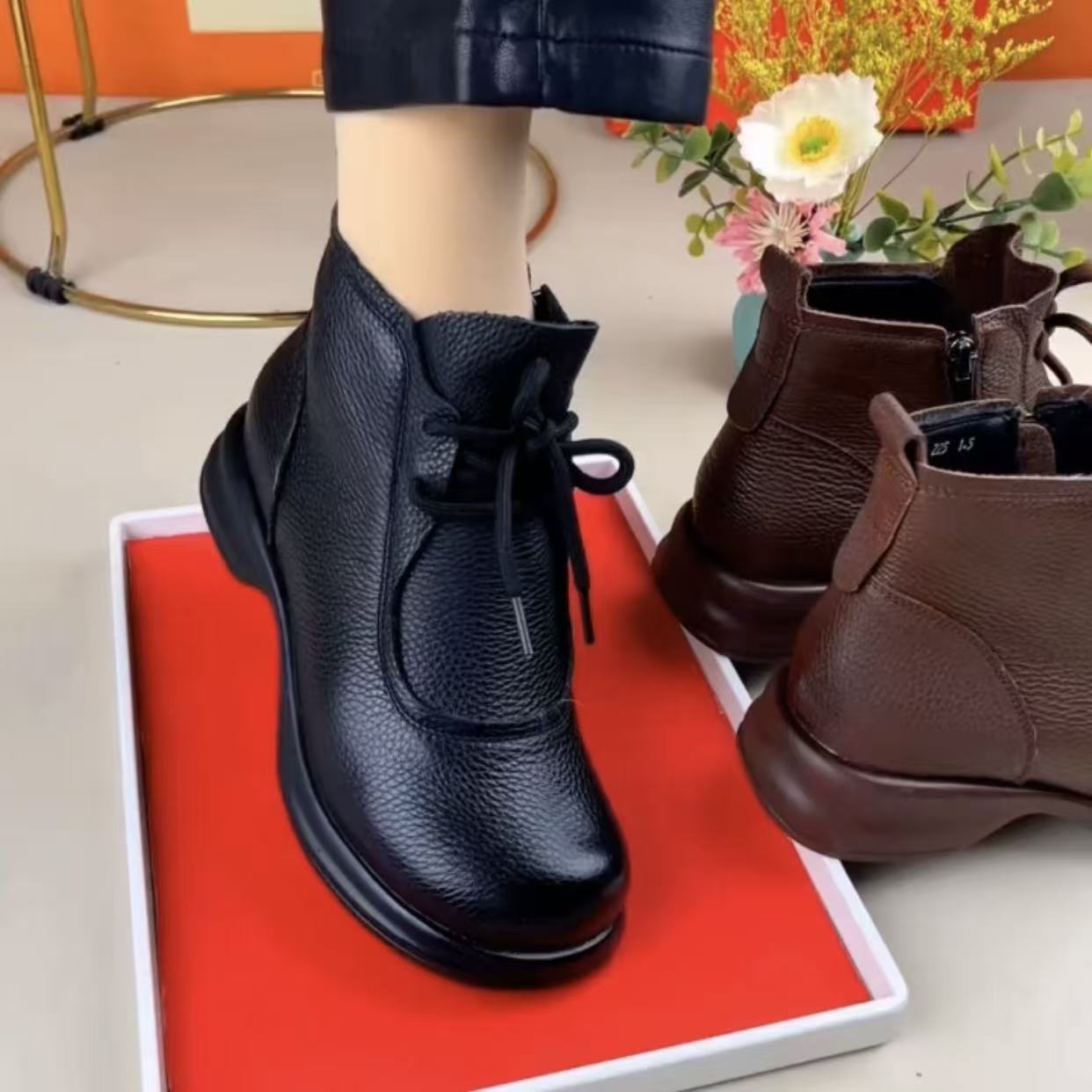 Women's British-style Ankle Boots With Flat foto 5