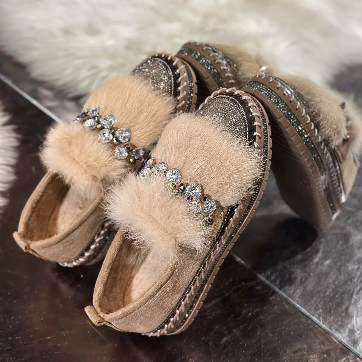 Fashion Bow Rhinestone Plus Size Women's Casual Shoes foto 3