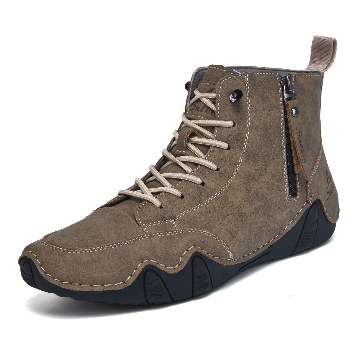 Men's Leather Shoes High Top Octopus Handmade Martin Boots