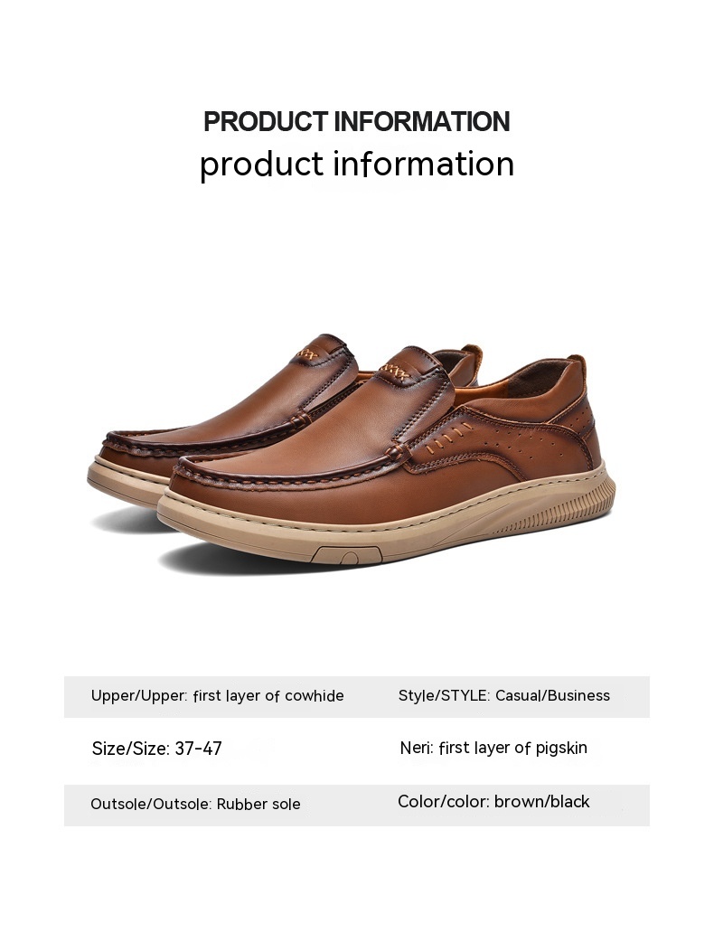 First Layer Cowhide Leisure Gommino Shoes foto 3