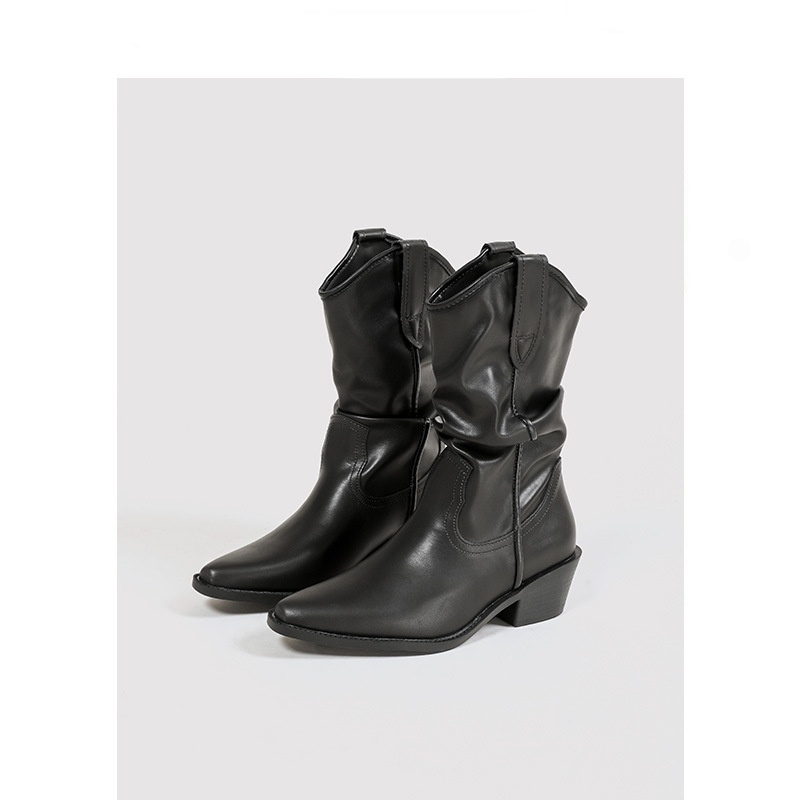 Women's Vintage Chunky Heeled Ankle Boots foto 4