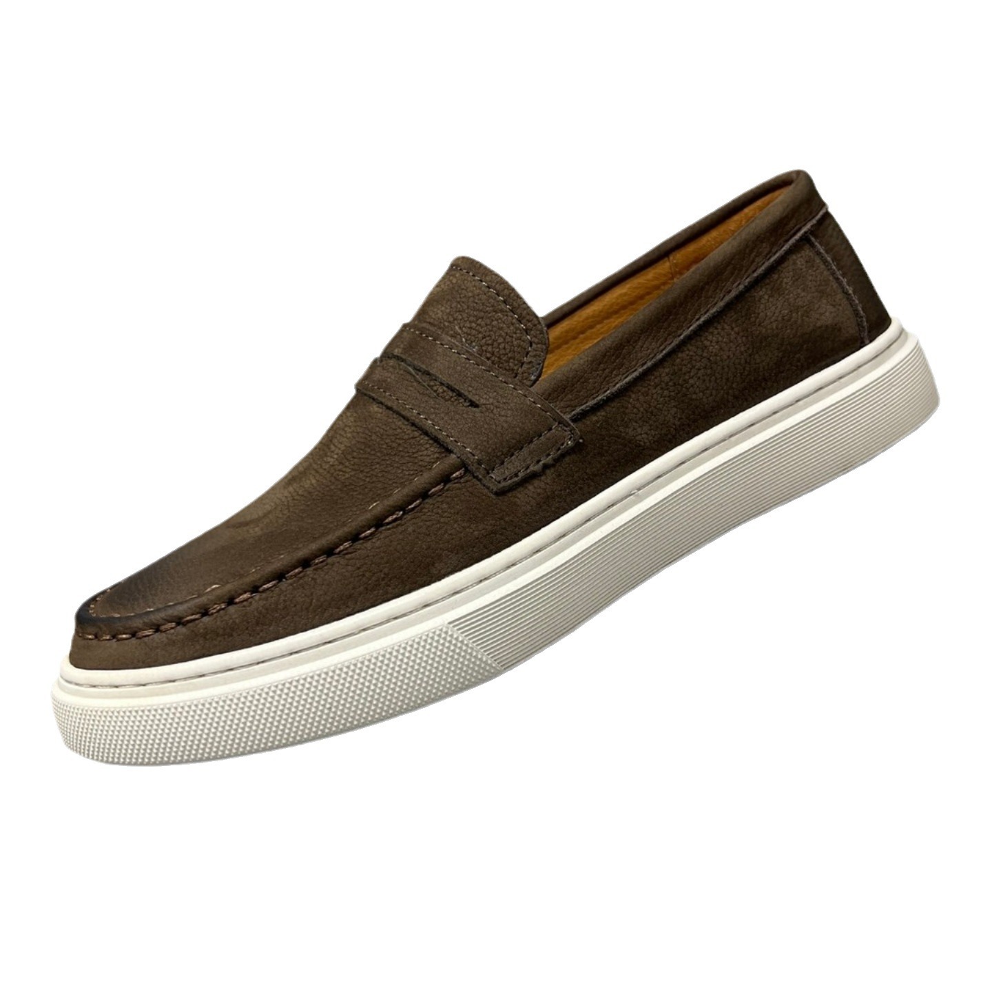 Casual Men's Genuine Retro Soft Bottom Calf Leather Shoes foto 5
