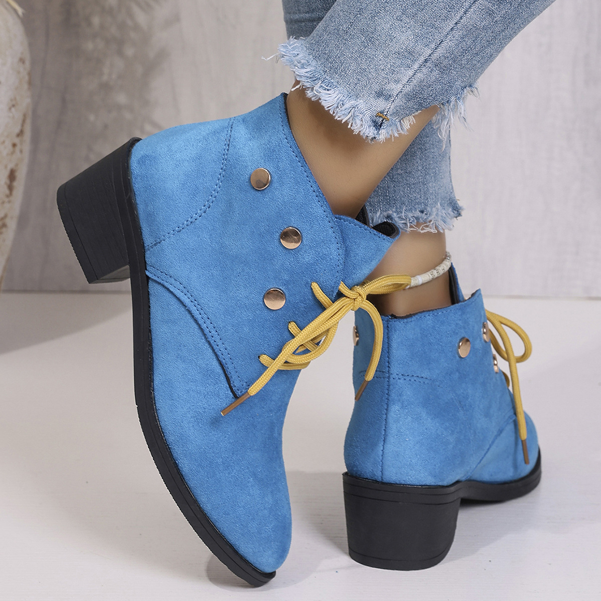 Cross-border Large-size Chunky-heeled Thick-soled Ankle Boots foto 4