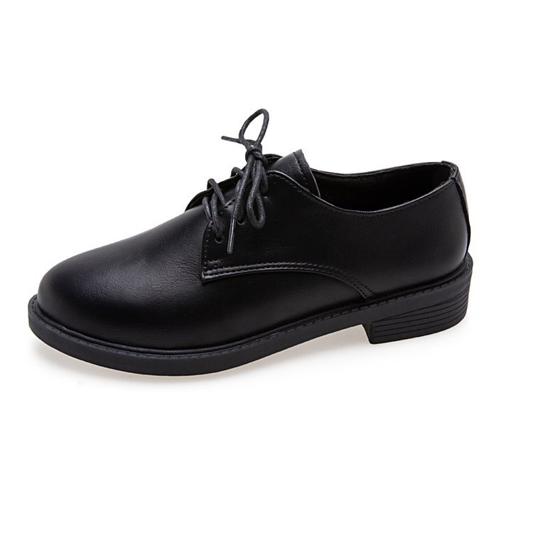 Black Retro Student Flat Hong Kong Style Casual Loafers foto 5