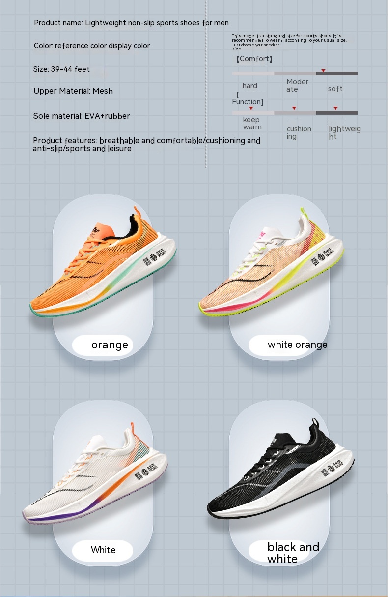 Shockproof Breathable Running Shoes Unisex Shoes Marathon Racing Soft Sole Lightweight Sneaker foto 5