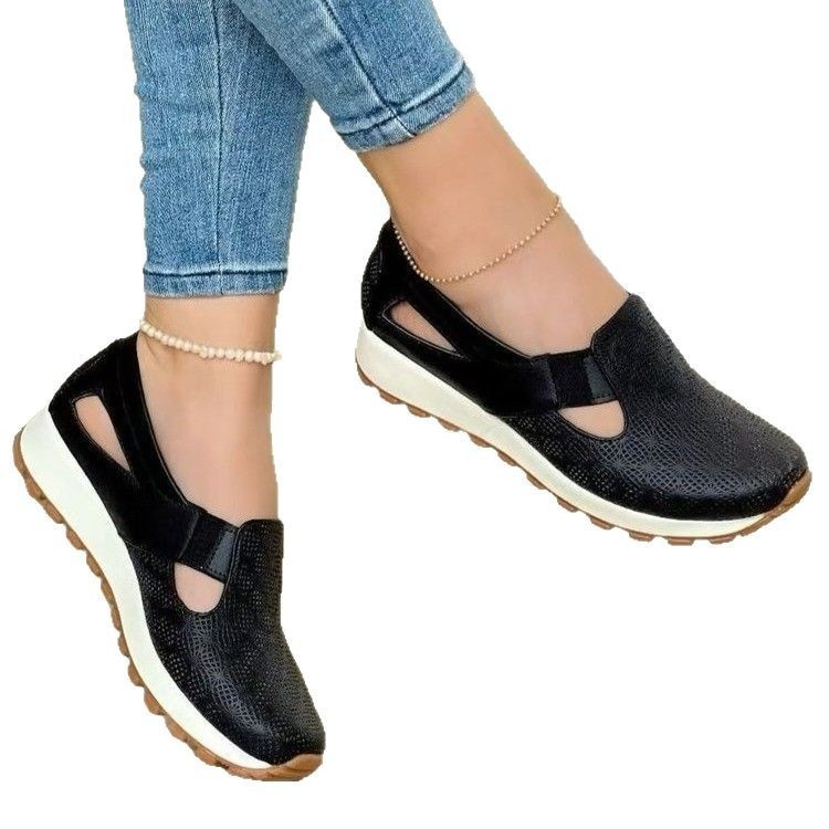 Plus-size Womens Shoes Korean-style Chunky-soled Versatile Slip-on Casual Flats foto 3