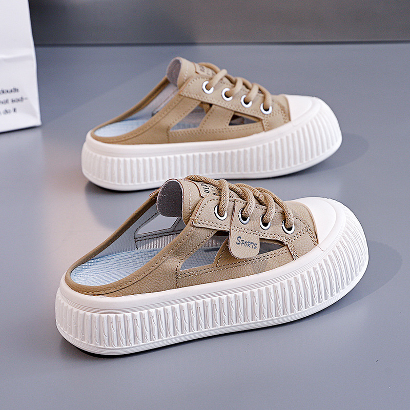 Slide-on Hollowed-out Breathable Thick-soled Half-slipper Sneakers foto 2