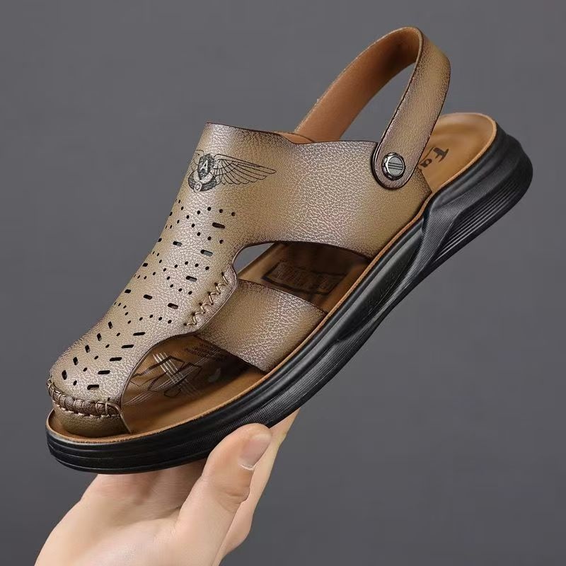 Genuine Leather Toe Sandals Suitable For Both Outdoor Wear And Driving foto 5