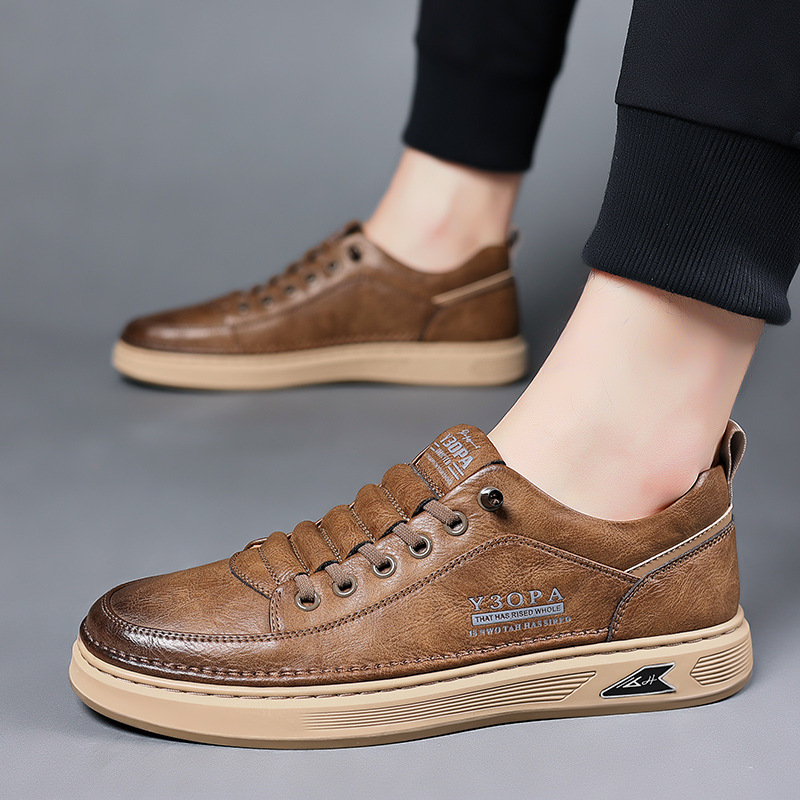 Autumn Retro Soft Breathable Leather Flat Shoes foto 3