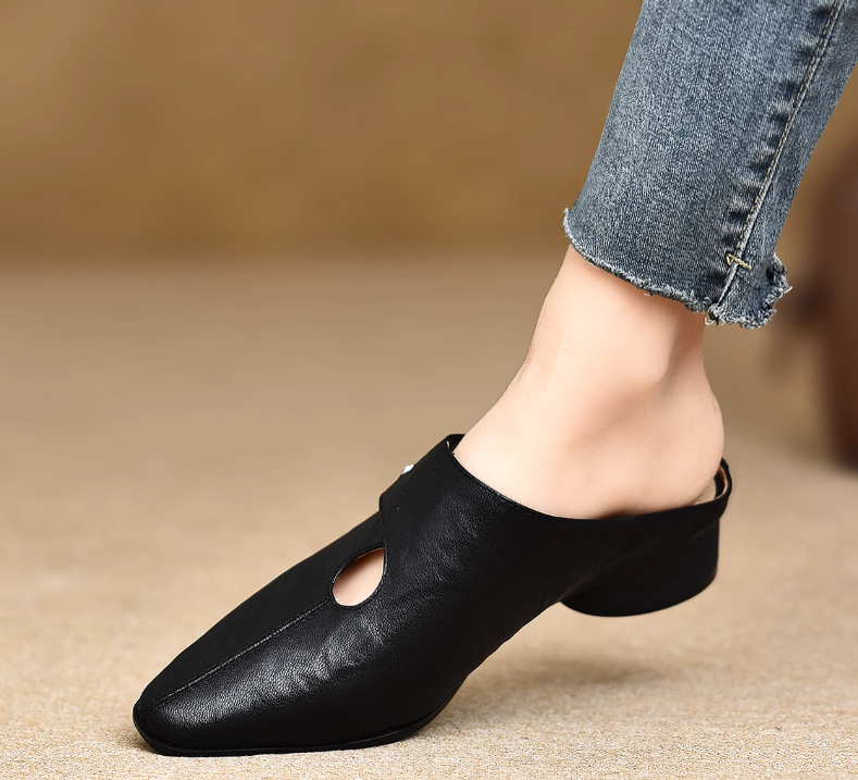 Women's Slip-on Slippers With Hand-stitched Pattern Made From First-layer Sheepskin foto 3