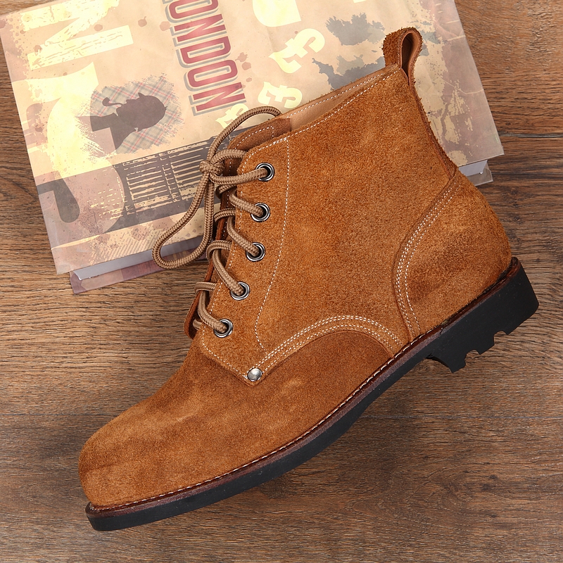 Thick Suede Cowhide High-top Work Genuine Leather Shoes foto 3