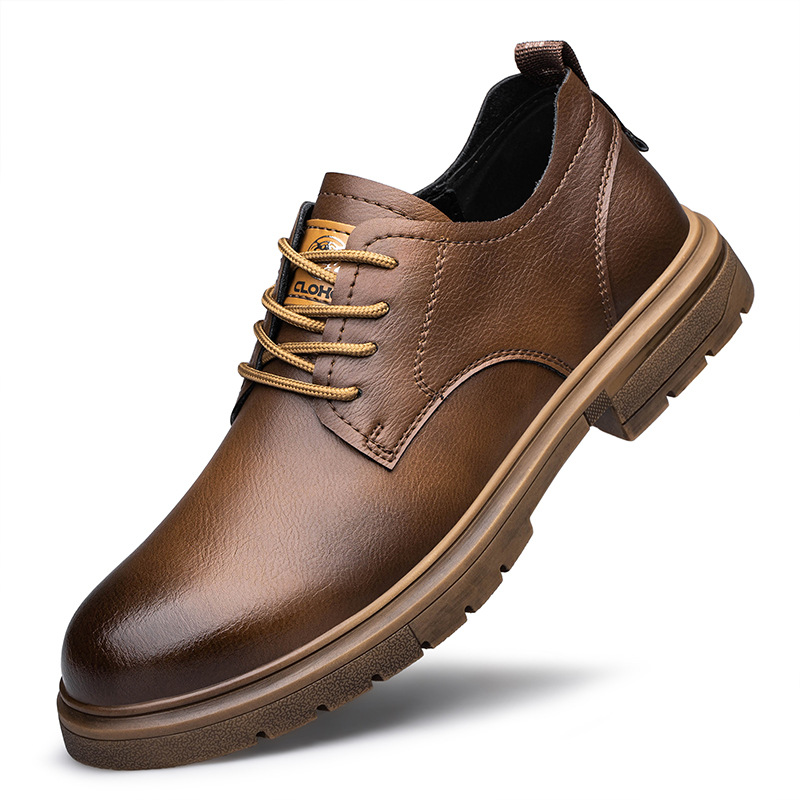 Cowhide Men's Business Platform Big Head Shoes foto 5