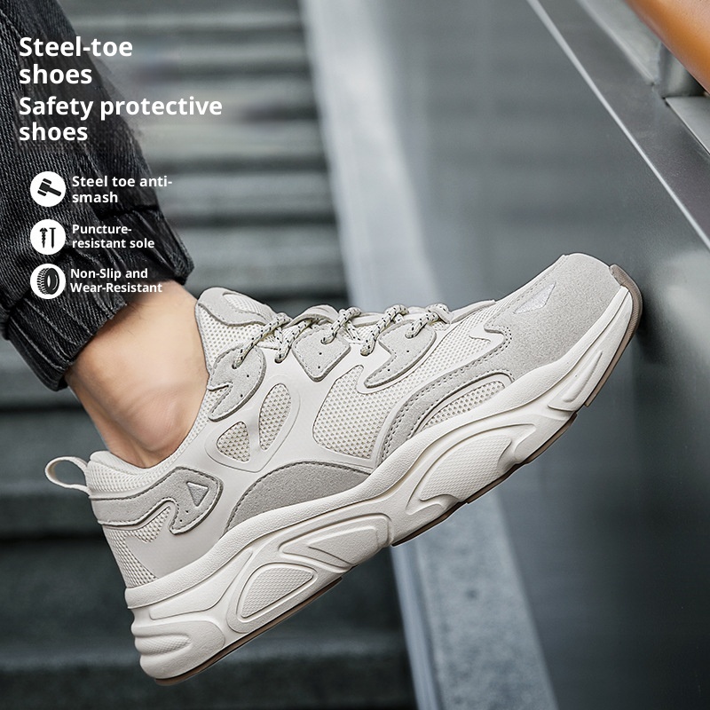 Steel Head Non-slip Soft Bottom Four Seasons Breathable Mesh Shoes foto 3